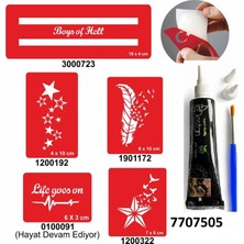 Airbrush Tattoo Hint Kınası ve Şablonla Geçici Dövme Yapma Seti Set 39