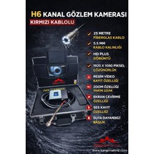 Kanal Makina Kanal Gözlem Kamerası H6 Kırmızı Kablo