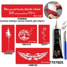 Airbrush Tattoo Hint Kınası ve Şablonla Geçici Dövme Yapma Seti Set 40