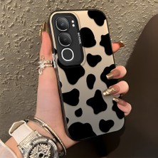 HONTINGA Vivo Y19S ile Uyumlu Kılıfı Silikon Kenar Sert Arka Düşüme Önleyici Basitlik Anti Düşme Kamera Korumali Inek Desen Telefon Kılıfı Kadın ve Erkek Için Uygundur K1-1085