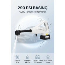 HX-4000 Yüksek Basınçlı Araç Yıkama Makinesi 290PSI 18.500RPM 4000MAH Çift Batarya Yıkama Tabancası