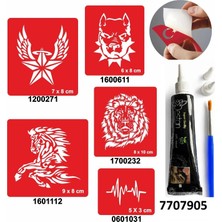 Airbrush Tattoo Hint Kınası ve Şablonla Geçici Dövme Yapma Seti Set 41