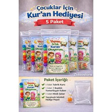 Emrah Gültekin 5 Paket Kur’an Hediyesi Konsept Hediye Seti Tebrik Kartı Kalem Şekerli Çocuklara Özel Set