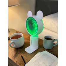 Mus10 LED Işıklı Şarjlı Standlı Mini Fan