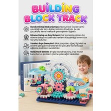 Farbu Oyuncak Lunapark Temalı Dönme Dolap ve Tren Raylı Penguen Figürlü Dıy Çarklı Eğitici Yapı Oyuncak Seti