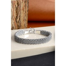 Innuendo Jewelry 925 Ayar Gümüş Sırma Sıralı Kalın Erkek Zincir Bileklik