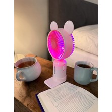 Mus10 LED Işıklı Şarjlı Standlı Mini Fan