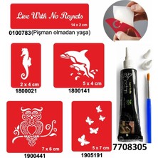 Airbrush Tattoo Hint Kınası ve Şablonla Geçici Dövme Yapma Seti Set 42