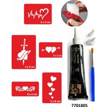 Airbrush Tattoo Hint Kınası ve Şablonla Geçici Dövme Yapma Seti Set 14