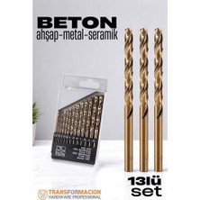 MidasTech Hsnet Beton Matkap Ucu Seti- Çelik Beton Metal Ahşap Matkap 13 Lü Set  Midiastech
