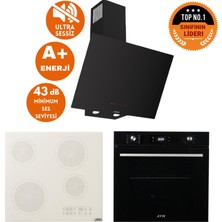 Afm Tech ve Ferre Marka Pew Sessiz Elek.vitro Siyah Dijital Ankastre Set (D077-SA + V6-05 + FM7700)