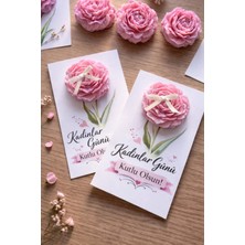 Çağıl Candles Şakayık Gül Çiçek Kartlı Mum Hediyelik / 10 Adet Nişan/kına/ Düğün/ Söz/ Nikah/ Hediyelik