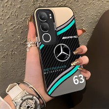 HONTINGA Vivo Y19S ile Uyumlu Kılıfı Silikon Kenar Sert Arka Düşüme Önleyici Basitlik Anti Düşme Kamera Korumali Mercedes Desen Telefon Kılıfı Kadın ve Erkek Için Uygundur K1-1081