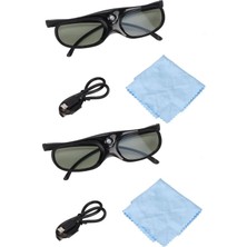 Kuuleyn 2 Paket 144Hz Dlp Bağlantı 3D Gözlük 3D Dlp Projektörler Için Aktif Deklanşör Gözlük Zx4 H1 G1 G3 X1 Projektör Türleri ile Uyumlu Şarj Edilebilir 3D Gözlük Seti