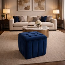 Muba Online Kapitoneli Dilimli “modern Kare Puf | Ayak Dinlendirme Taburesi | Dekoratif ve Rahat Yüksek Kalite”