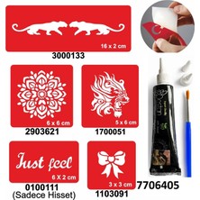 Airbrush Tattoo Hint Kınası ve Şablonla Geçici Dövme Yapma Seti Set 31