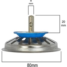 Candan 2 Adet  Çöpmak Paslanmaz Evye Mutfak Lavabosu Gider Metal Tıpa Süzgeci