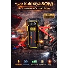 Kılıforyum 22000MAH Akü Takviye Cihazı Hava Kompresörü Powerbank 5in1 Jump Starter