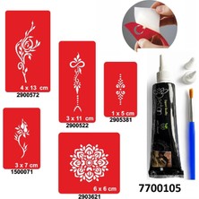 Airbrush Tattoo Hint Kınası ve Şablonla Geçici Dövme Yapma Seti Set 9