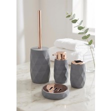 Hometarz Akrilik Rose Banyo Seti - 4 Parça, Gri