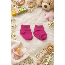Amelio Kids Amélio Kids Koyu Pembe Organik Pamuk Katlamalı Unisex Yenidoğan Soket Çorap