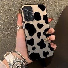 HONTINGA Samsung Galaxy A52S 5g ile Uyumlu Kılıfı Silikon Kenar Sert Arka Düşüme Önleyici Basitlik Anti Düşme Kamera Korumali Inek Desen Telefon Kılıfı Kadın ve Erkek Için Uygundur K1-1085