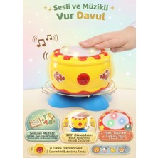 Farbu Oyuncak Işıklı Sesli Müzikli Ses Ayarlı Alfabe ve Sayı Sayabilen Hayvan Sesi Çıkartan Şarkılı Oyuncak Davul