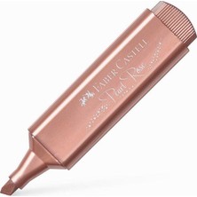 Faber-Castell 1546 Metalik Rose Fosforlu Kalem  – 3 Uç Kalınlığı, Dayanıklı Kesik Uç ve Su Bazlı Mürekkep