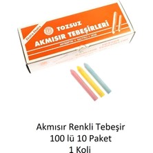 100 Lü Renkli Tebeşir 10 Paket 1 Koli