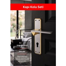 Zeraf Ev Lüks Laura Gizem Aynalı Alüminyum Kapı Kolu Oda Tipi Kapı Kulp Altın - Saten