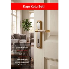 Zeraf Ev Lüks Stil Gizem Aynalı Alüminyum Kapı Kolu Oda Tipi Kapı Kulp Altın - Saten