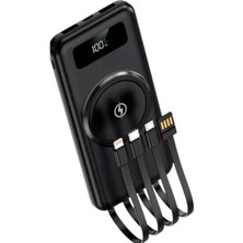 TeknoKapsül Kablosuz Çoklu Şarj Girişli 10.000 Mah Kablolu Taşınabilir