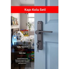 Zeraf Ev Zarafet Gizem Aynalı Alüminyum Kapı Kolu Oda-Wc Lavabo Uyumlu Kapı Kolu Antrasit