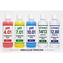 Tekno İstanbul pH 4.01 - 7.01 - 10.01 & 1413 µS/cm - 12.88 mS/cm Kalibrasyon Sıvısı (500 mL Set)