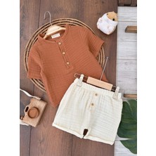 Butik Erkek Bebek %100 Pamuklu Müslin Alt - Üst 2'li Takım