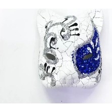 Midas Toptan Home Mavi Işlemeli Seramik Venedik Kedi Magnet