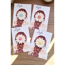 Çağıl Candles Isimli Papatya Mum Kart 10 Adet Kına / Düğün / Nişan / Söz / Nikah