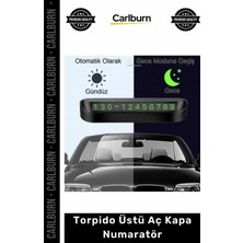 Carlburn Özel Üretim Şık Tasarım Mıknatıslı Gizli Park Telefon Kartı Oto Araç Torpido Üstü Aç Kapa Numaratör