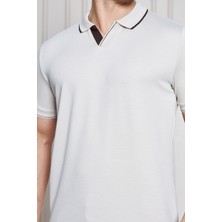 Erkek Jeuss Oysho Kumaş Yakalı Bej Tshirt