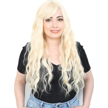 Chic Haven Perçemli Uzun Su Daası Fiber Sen Peruk / Platin