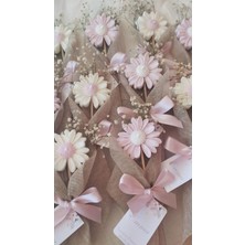 Çağıl Candles Papatya Figürlü Çubuk Mum 5 Adet | Tüllü & Kurdeleli | Hediyelik Mum