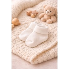 Amelio Kids Amélio Kids Beyaz Organik Pamuk Katlamalı Unisex Yenidoğan Soket Çorap