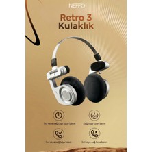 Neffo Retro Kablosuz Bluetooth Kulaklık Gürültü Azaltma, Uzun Pil Ömrü, Ergonomik Tasarım