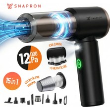 Snapron Vacuum Plus SNV-3002 15 In 1 4000MAH 12.000PA Emiş Güçlü Üflemeli Şarjlı Araç El Taşınabilir Süpürgesi