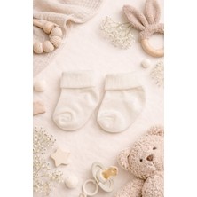 Amelio Kids Amélio Kids Krem Organik Pamuk Katlamalı Unisex Yenidoğan Soket Çorap
