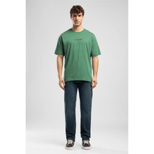 Lee Cooper Aylex Erkek Loose %100 Pamuk Baskılı Bisiklet Yaka T-Shirt Yeşil