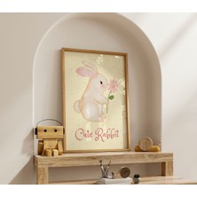 Luxor Pixels (Çerçevesiz) Sarı Tavşan Çocuk Odası Poster