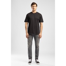 Lee Cooper Aylos Erkek Loose %100 Pamuk Baskılı Bisiklet Yaka T-Shirt Siyah