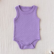 Mimu Baby %100 Pamuk Pointel Çıtçıtlı Bebek Zıbın - Lila