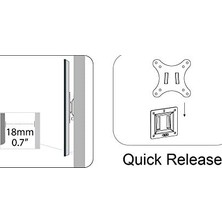 DA-90303-1 81CM (32") Büyüklüğe Kadar Olan Monitörler Için Üniversal Duvar Aparatı